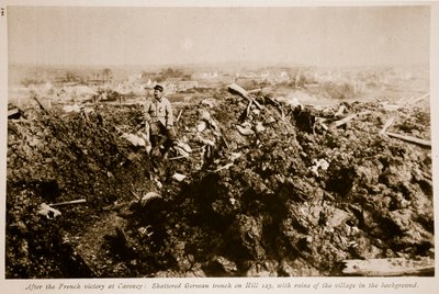 After the French victory at Carency: Shattered German trench on Hill 125, 1914-19 by French Photographer